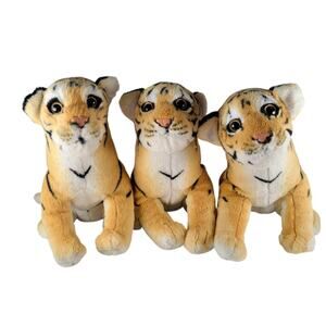 Tiger Plush Stuffed Animal 8" American Furniture Warehouse 2021 Lot of 3 Plushie